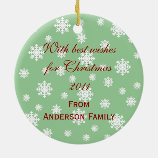 実験室のクリスマスのサンタのパーソナライズで黒い帽子 セラミックオーナメント (裏面)