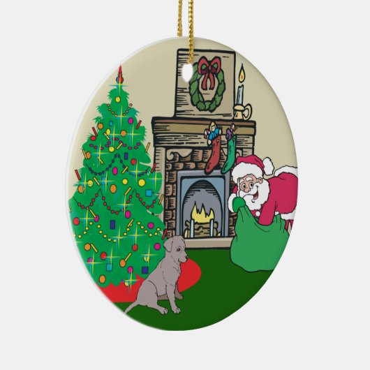 実験室のサンタの黒いギフト セラミックオーナメント (右)