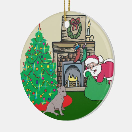 実験室のサンタの黒いギフト セラミックオーナメント (左)