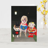 実験室のハロウィンカスタマイズ可能でおもしろいなすごい犬かカード カード (黄色い花)
