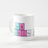 実験室のヒロインの周期表の名前のマグ コーヒーマグカップ (正面左)
