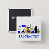 実験室のビーカーPIN 缶バッジ (正面&裏面)