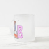 実験室のフラスコのロゴの実験室 フロストグラスマグカップ (正面左)