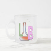 実験室のフラスコのロゴの実験室 フロストグラスマグカップ (左)