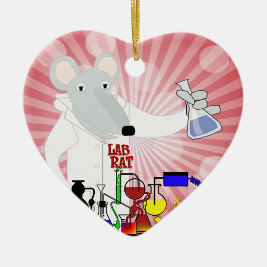 実験室のラット化学 セラミックオーナメント (正面)
