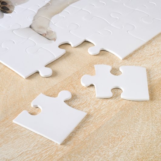 実験室の子犬の身に着けている(雄ジカの)枝角 ジグソーパズル (側面)