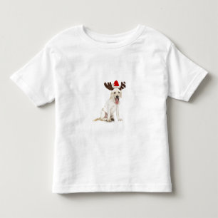 実験室の子犬の身に着けている(雄ジカの)枝角 トドラーTシャツ