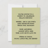 実験室の小犬PAWRTYのパーティーの招待の招待状 招待状 (裏面)