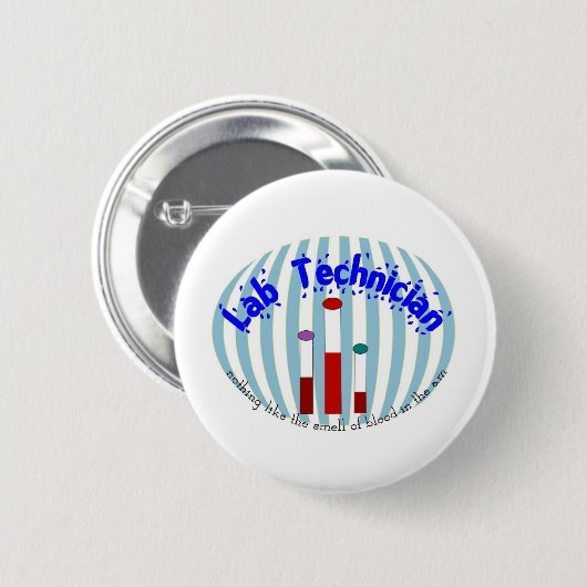 実験室の技術のギフトは"愛しますAMの血の臭いを" 缶バッジ (正面&裏面)