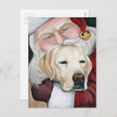 実験室の芸術の郵便はがきのためのサンタの抱擁 シーズンポストカード (正面/裏面)