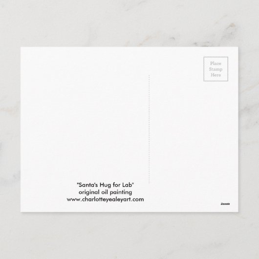 実験室の芸術の郵便はがきのためのサンタの抱擁 シーズンポストカード (裏面)