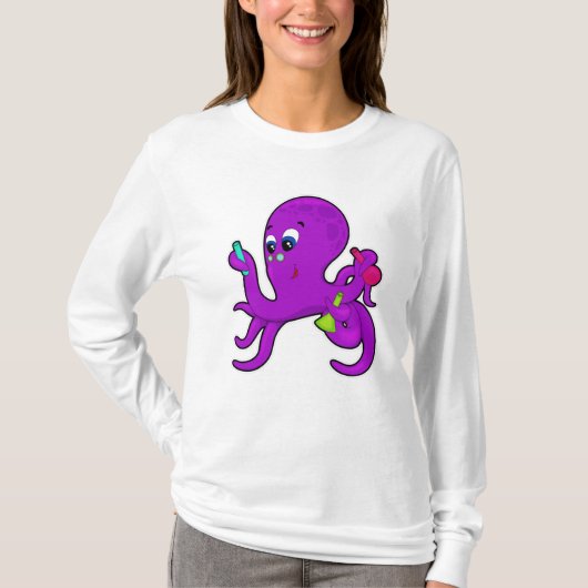 実験室の設備と先生としてのタコ Tシャツ (正面)