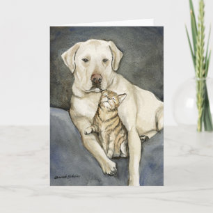 "実験室及び猫"犬の芸術Notecard カード