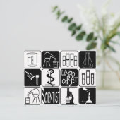 実験室科学者の記号とツール ポストカード (スタンド正面)