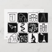 実験室科学者の記号とツール ポストカード (正面/裏面)