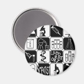 実験室科学者の記号とツール マグネット (正面/裏面)