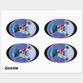 実験室試験管とビーカー 楕円形シール (シート)