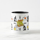 実験室4の正方形のロゴ マグカップ (中央)