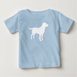 実験犬の子犬の赤ちゃんシャワーシルエット ベビーTシャツ