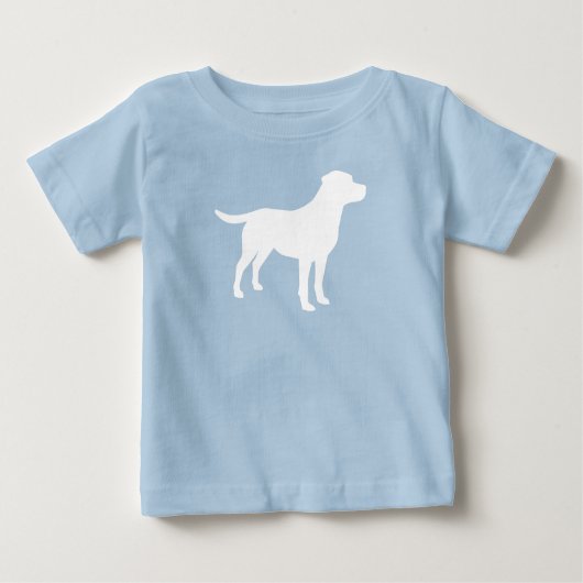 実験犬の子犬の赤ちゃんシャワーシルエット ベビーTシャツ (正面)