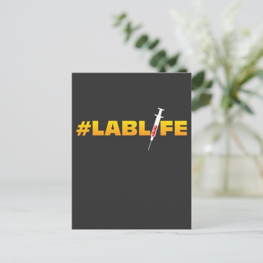 実験生活実験室研究化学おもしろい ポストカード (スタンド正面)