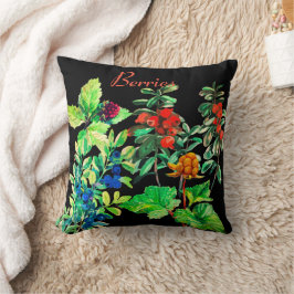 実、ブルーベリー、クラウドベリー、リンゴンベリーを投げて クッション