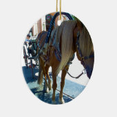 客を待つ馬と馬車 セラミックオーナメント (右)