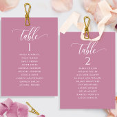 客名エレガント付きピンクシーティングプランカード