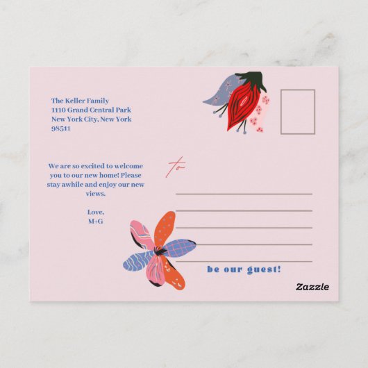 客室が移動しました – お知らせ ポストカード (裏面)