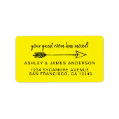 客室は明るい黄色の新しいアドレスに移動 ラベル (正面)