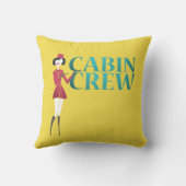 客室乗務員付き添い人付き飛行タイポグラフィ クッション (裏面)