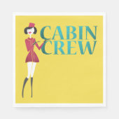 客室乗務員付き添い人付き飛行タイポグラフィ スタンダードランチョンナプキン (正面)