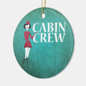 客室乗務員付き添い人付き飛行タイポグラフィ セラミックオーナメント (左)