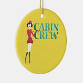 客室乗務員付き添い人付き飛行タイポグラフィ セラミックオーナメント (右)