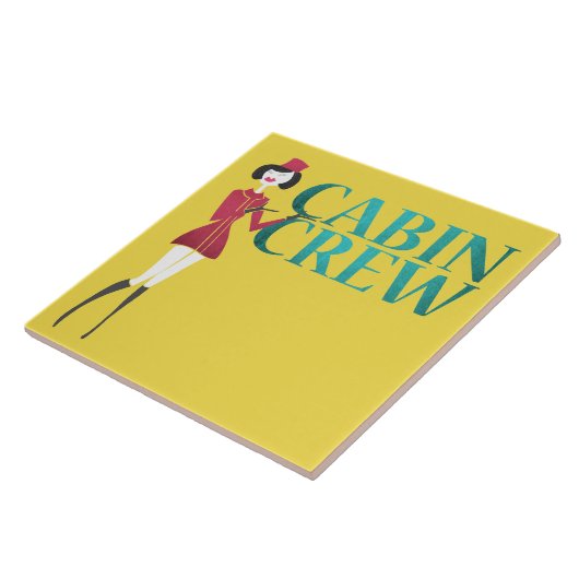客室乗務員付き添い人付き飛行タイポグラフィ タイル (側面)