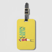 客室乗務員付き添い人付き飛行タイポグラフィ ラゲッジタグ (正面縦)