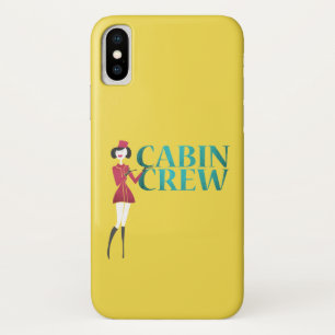 客室乗務員付き添い人付き飛行タイポグラフィ iPhone X ケース