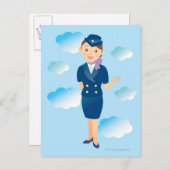 客室乗務員 ポストカード (正面/裏面)