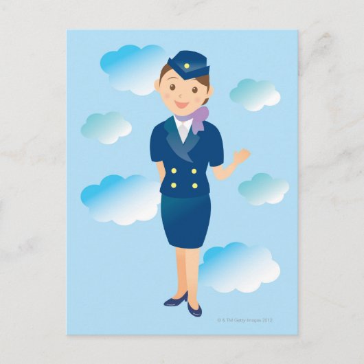 客室乗務員 ポストカード (正面)