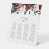 客席グラフネイビーブルーとブルゴーニュのフローラ 台座サイン (正面)