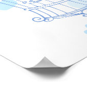 客書記結婚号love birds blue ポスター (角)