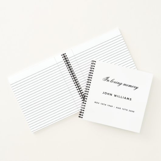 客書追悼式白黒ミニマル ノートブック (内部)