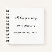 客書追悼式白黒ミニマル ノートブック (正面)