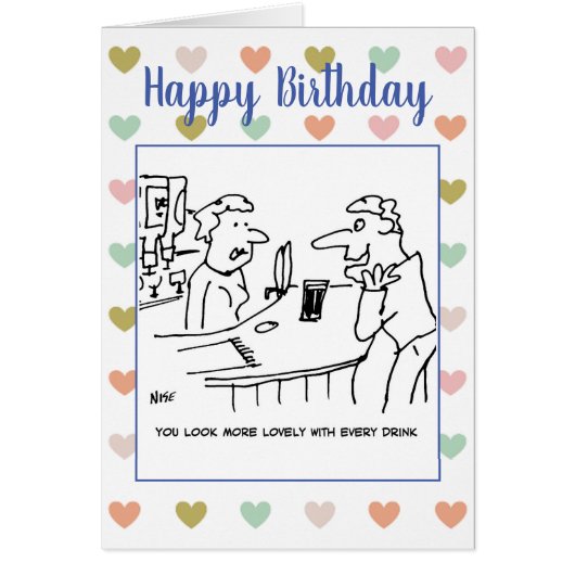 客飲はバーメイドに可愛らしい顔を言う (正面)