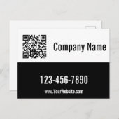 宣伝用の白黒テンプレートQRコード ポストカード (正面/裏面)