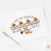 宣伝用ステッカーにする 楕円形シール (封筒)