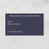 宣教師接触カード コーリングカード (裏面)