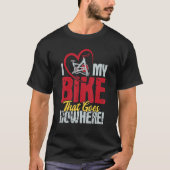 室内で回転しない自分の自転車が大好き Tシャツ (正面)