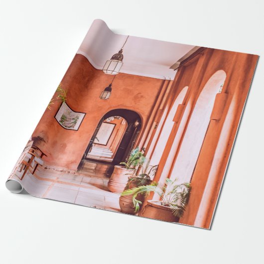 室内のエリア近傍に植物を有するプランター ラッピングペーパー (アンロールド)