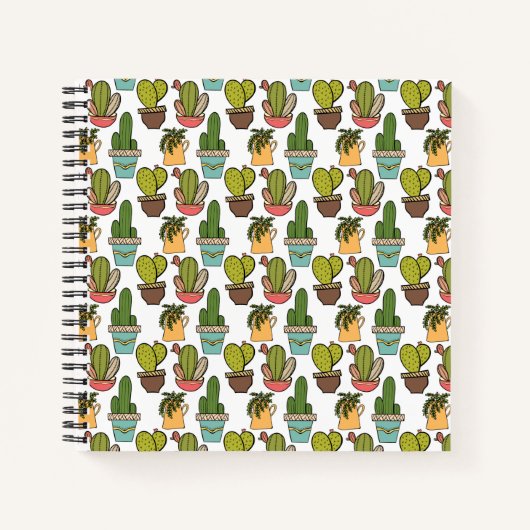 室内のサボテンと吸い込みポット ノートブック (正面)